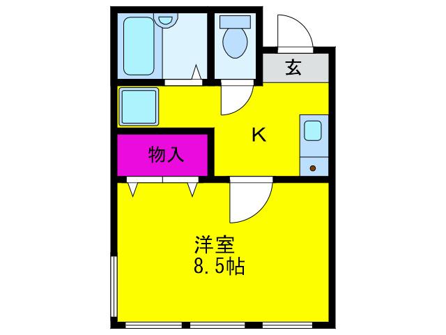稲垣ビル(1K/2階)の間取り写真