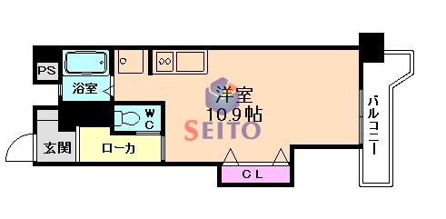 プラザ大淀(ワンルーム/4階)の間取り写真