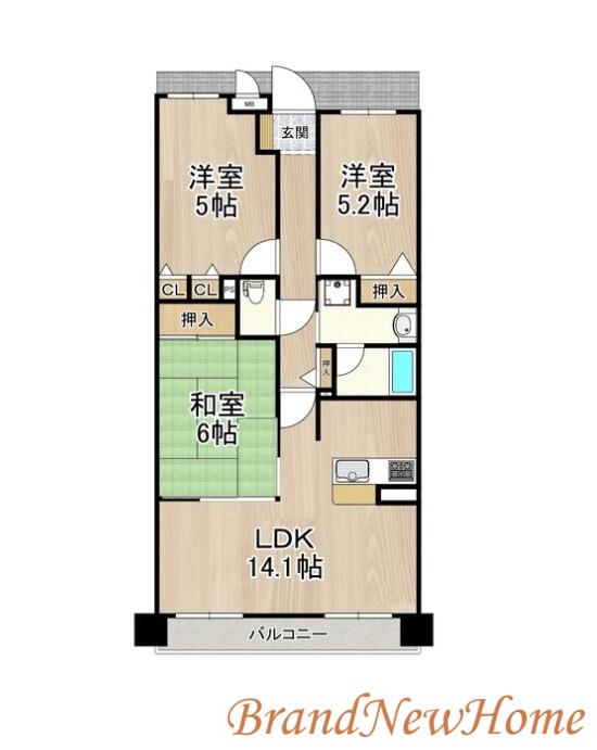 ソルプラーサ堺(3LDK/14階)の間取り写真