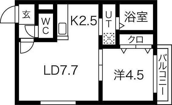 MONTEVERDI L・A(1LDK/3階)の間取り写真
