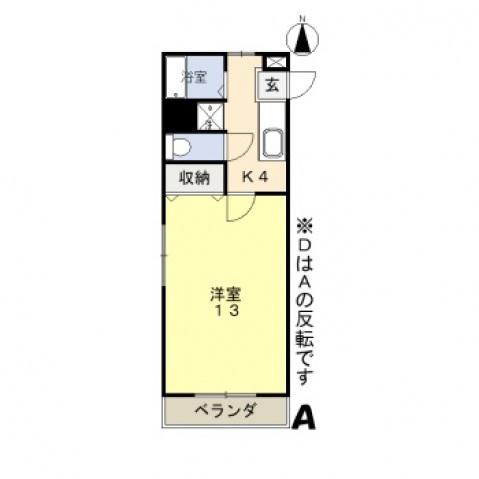 フォレスト東古松(1K/6階)の間取り写真