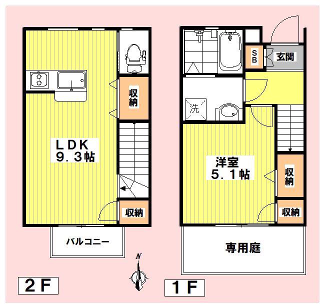 インフィールド一橋(1LDK/1階)の間取り写真