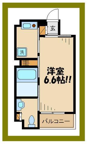 ラヴィ北浦(1K/1階)の間取り写真