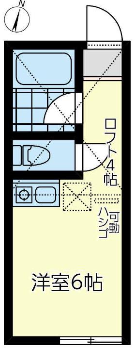 ユナイト市場デザートフォックス(ワンルーム/2階)の間取り写真