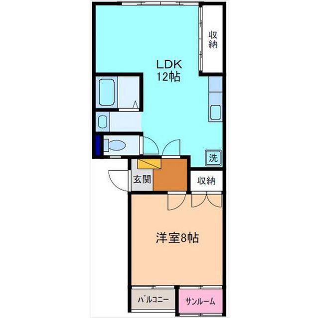 トレンブルハイツ(1LDK/2階)の間取り写真