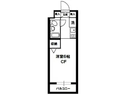 レジオンス上石神井(1K/1階)の間取り写真