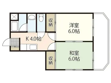 メゾン中山(2K/4階)の間取り写真