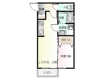 パインズ富塚(1LDK/1階)の間取り写真