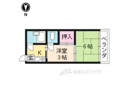 コーポ鳳瑞(2K/4階)の間取り写真