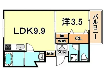 パロス須磨浦通(1LDK/2階)の間取り写真