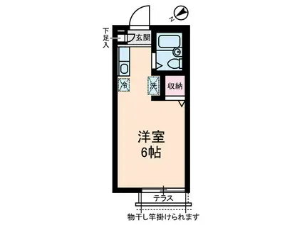 スペースKII(ワンルーム/1階)の間取り写真