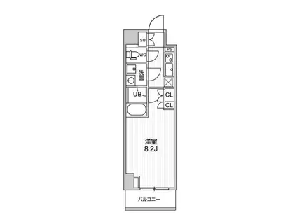 ALTERNA大塚(1K/1階)の間取り写真