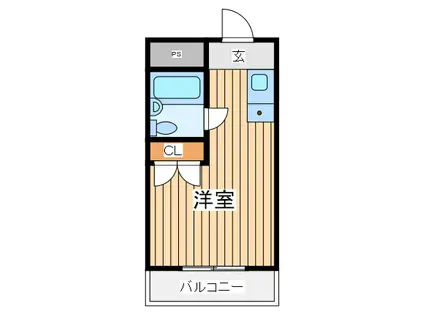 コンドミニアム小田急相模原(ワンルーム/3階)の間取り写真