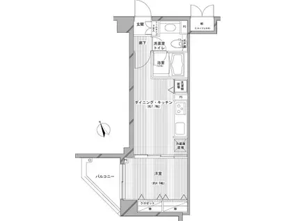 デュオ・スカーラ新宿II(1DK/8階)の間取り写真