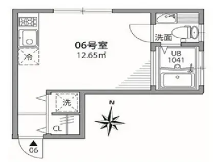 中野坂上テラス(ワンルーム/1階)の間取り写真