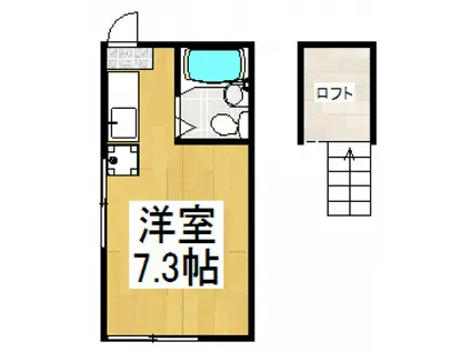オレンジハイツII(ワンルーム/1階)の間取り写真