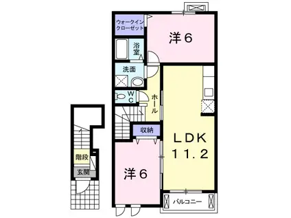 メゾン カワセミ(2LDK/2階)の間取り写真