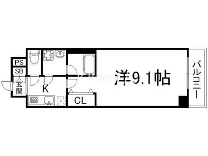 ベラジオ京都洛南グルーブ(1K/8階)の間取り写真