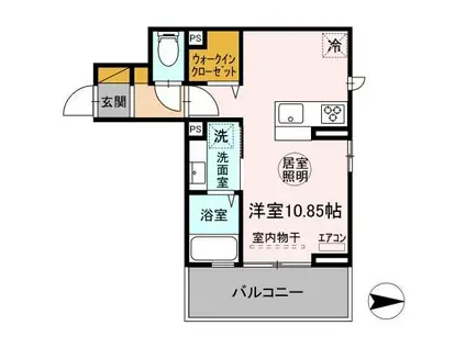 FORTUNEXI フォーチュンイレブン(ワンルーム/2階)の間取り写真