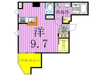 リヴェールタワー綾瀬(ワンルーム/9階)の間取り写真