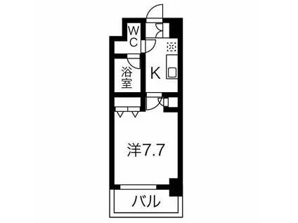 ソレイルコート桜本町(1K/1階)の間取り写真