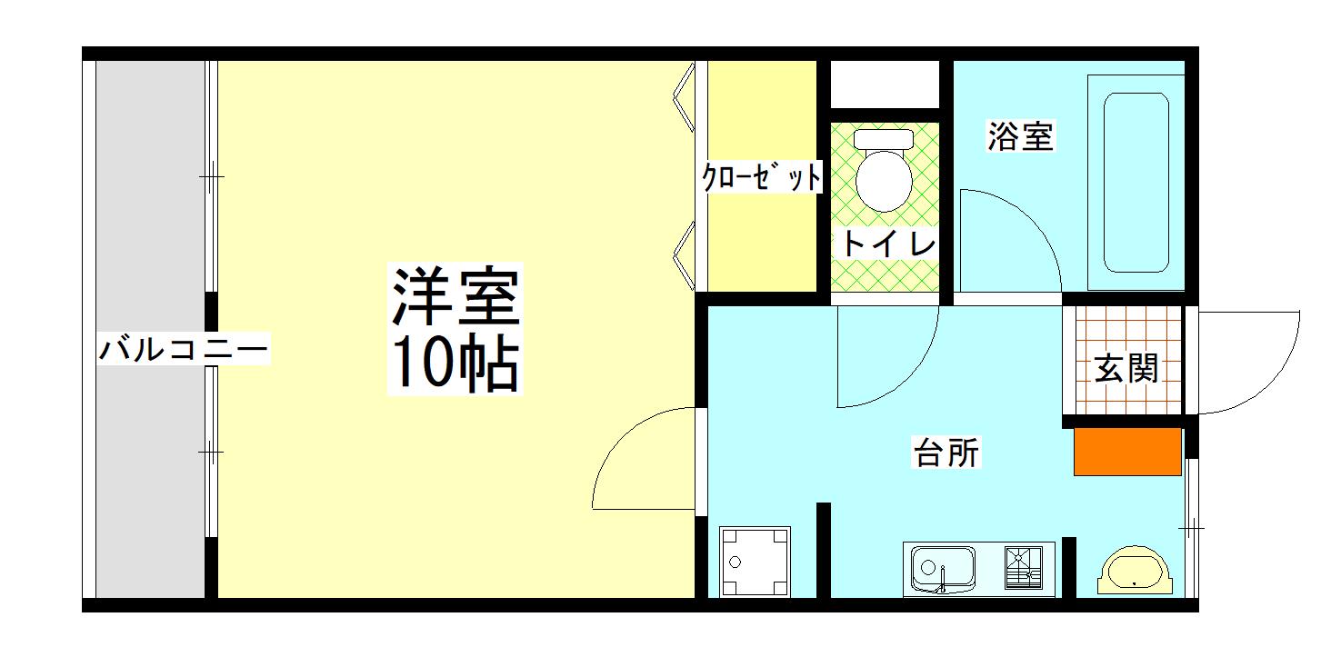 丸久マンション(1DK/4階)の間取り写真