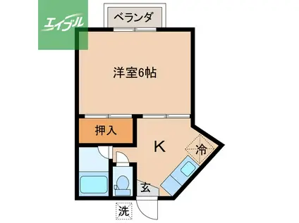 デサリータ泉(1K/2階)の間取り写真