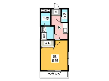 ラプラージュ・ヴェール(1K/1階)の間取り写真