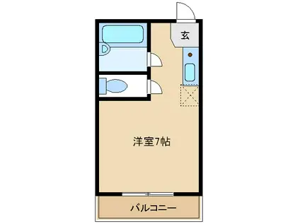 ホーリン原(ワンルーム/2階)の間取り写真
