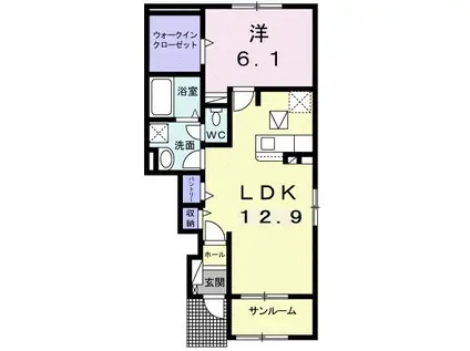 コリエンテ II(1LDK/1階)の間取り写真