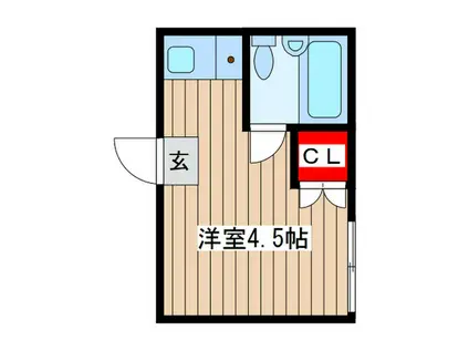 ワイズ・フラット(ワンルーム/1階)の間取り写真