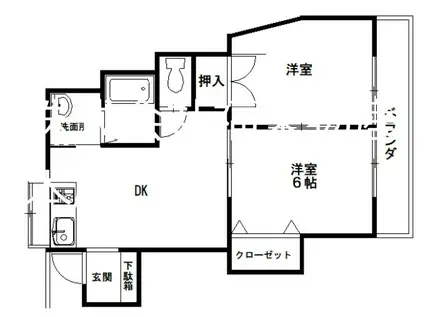 ワカバハイム(2DK/2階)の間取り写真