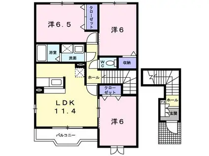 ラ・フォレスタRYU・E(3LDK/2階)の間取り写真