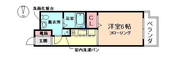 エルフ豊中(1K/4階)の間取り写真