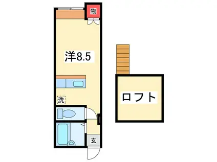 リーブルハウス(ワンルーム/2階)の間取り写真