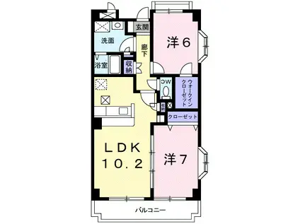 レ・プレジール(2LDK/2階)の間取り写真