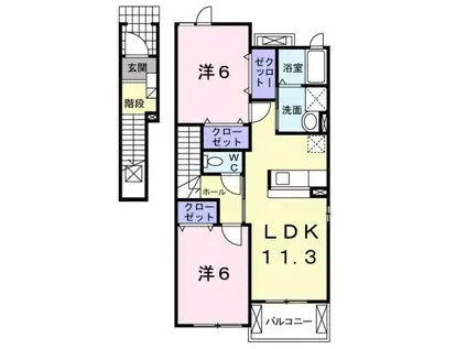 フル・マーク(2LDK/2階)の間取り写真