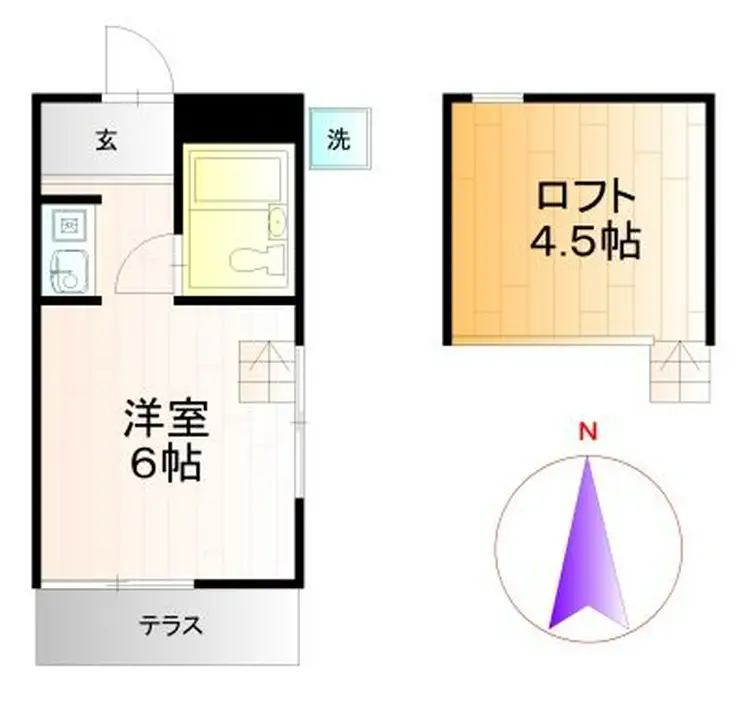 やままんハイツ3 1階階 間取り