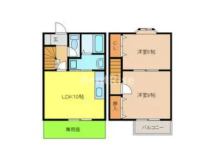 アイリス江南(2LDK/1階)の間取り写真