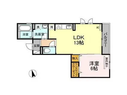 グランデージ サコ(1LDK/3階)の間取り写真