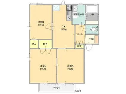 リバーサイド佐野(3DK/2階)の間取り写真