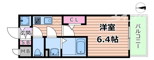 エスリード新大阪ザ・プレミアイースト(1K/12階)の間取り写真