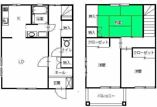 KALMIA(3LDK/1階)の間取り写真