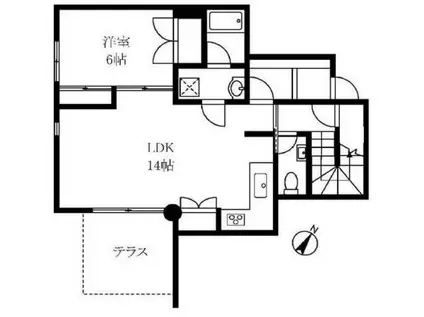 ドミナーレサクマ(1LDK/1階)の間取り写真