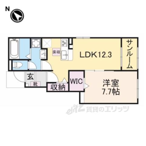 エル・ソラーレⅠ(1LDK/1階)の間取り写真