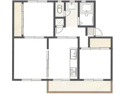 すすき野団地6街区2号棟(2SDK/5階)の間取り写真