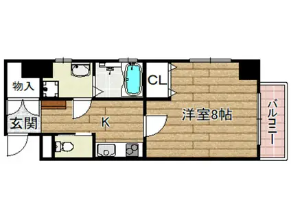 コクリコ富田(1K/4階)の間取り写真