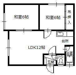 永山スワンハイツ(2LDK/2階)の間取り写真