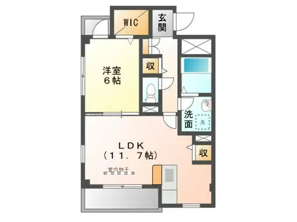 ディアコート(1LDK/1階)の間取り写真