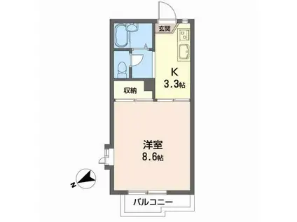 COZYALLEYA(1K/2階)の間取り写真